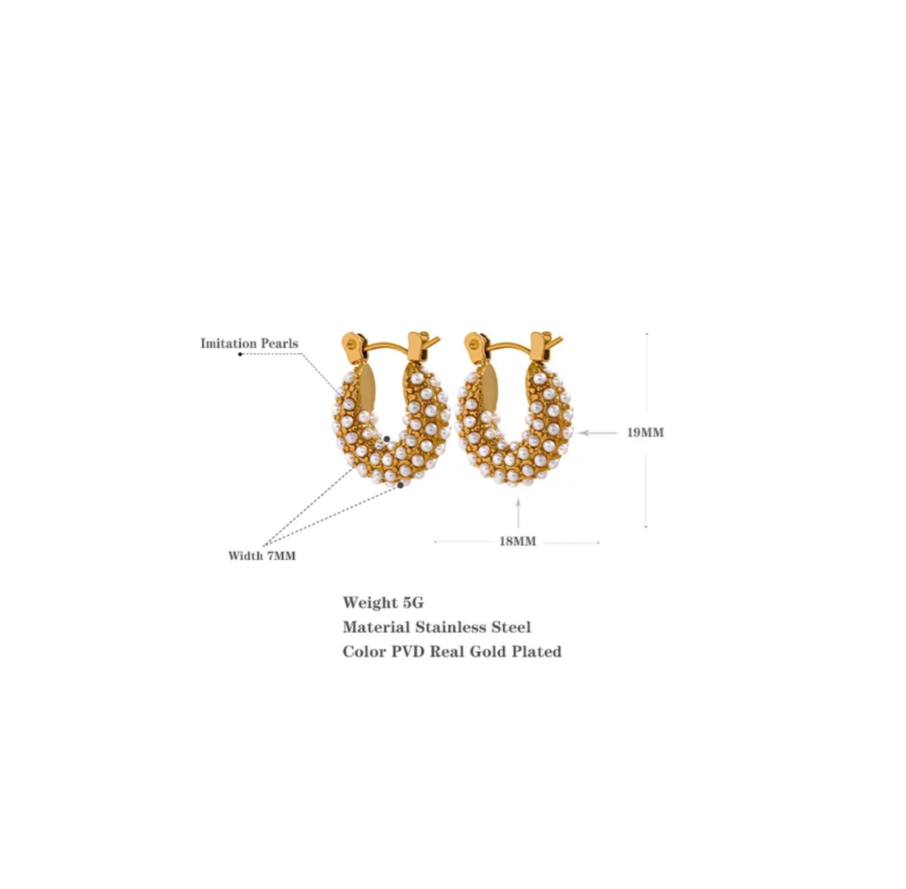 Small pearl earrings (hoop)