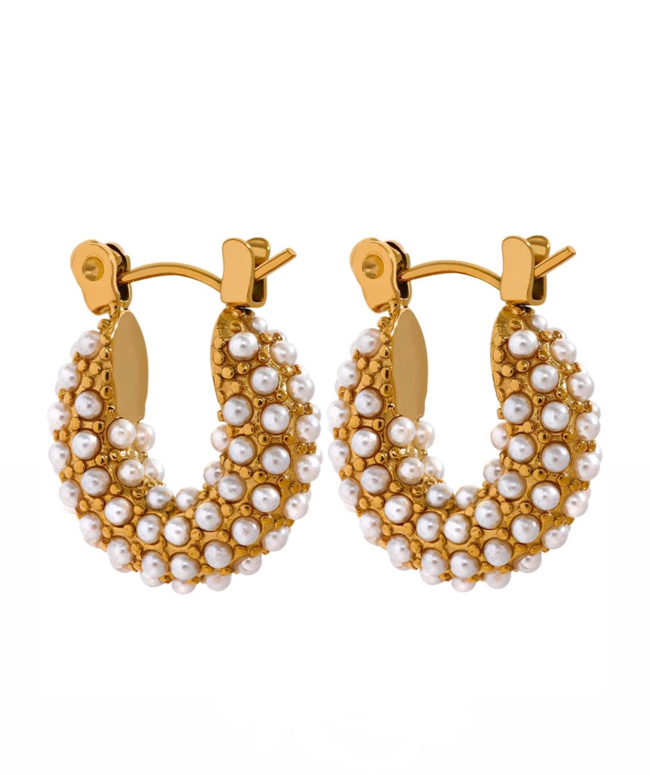 Small pearl earrings (hoop)