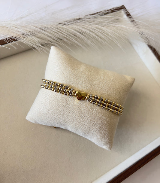 Gold heart Bracelet (Adjustable)